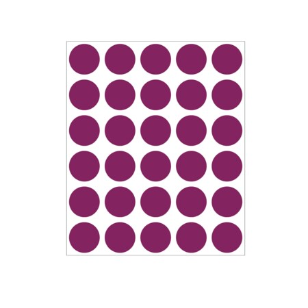 Nevs 3/4" Color Coding Dots Maroon - Sheet Form DOT-34M Maroon